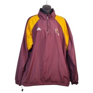 Adidas Sun Devils Men's Burgundy Windbreaker Jacket Size L